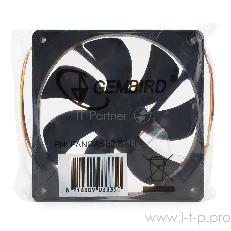 Вентилятор Gembird Вентилятор для корпуса 120x120x25mm, ball, узкий разъем 3 pin FANCASE3/BALL