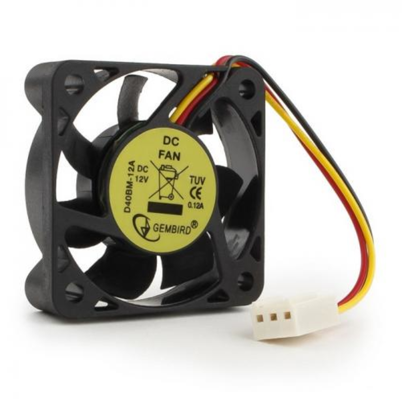 Вентилятор Gembird Вентилятор 40x40x10, подшипник, шнур 7см, 3pin D40BM-12A