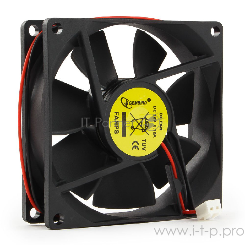 Вентилятор Gembird Вентилятор 80x80x25, втулка, 2 pin, провод 30 см (FANPS)