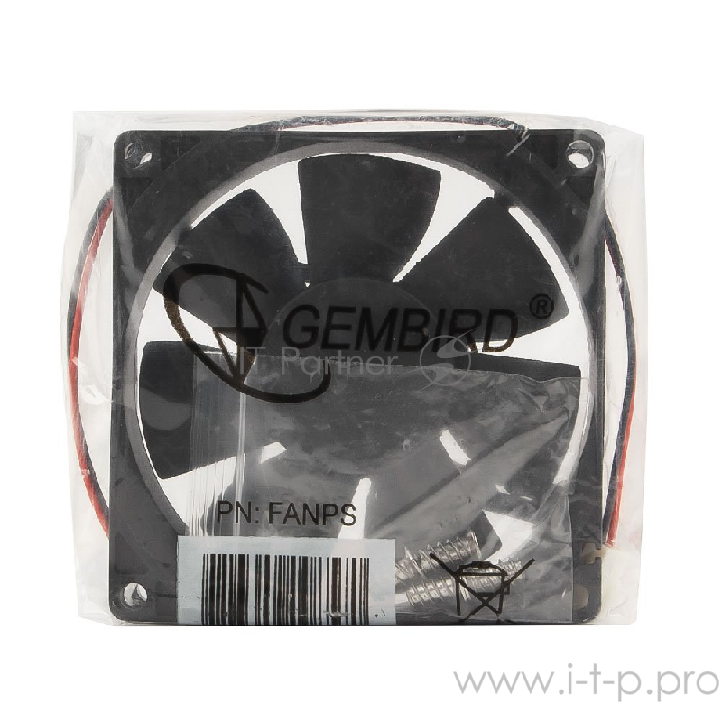 Вентилятор Gembird Вентилятор 80x80x25, втулка, 2 pin, провод 30 см (FANPS)