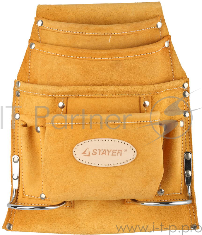 Сумка STAYER 38517 поясная professional для инструментов кожаная 10карманов 2скобы
