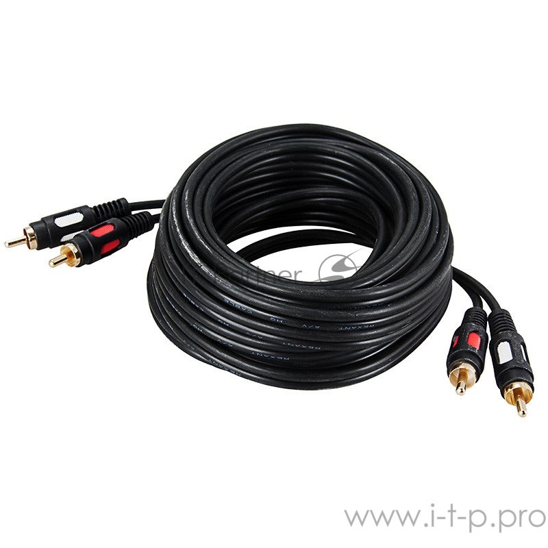 Кабель Rexant (17-0148) Шнур 2RCA Plug - 2RCA Plug 10М (GOLD)