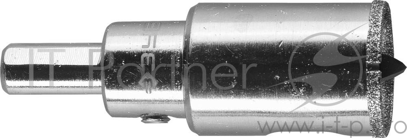 Коронка алмазная ЗУБР 29850-25 ЭКСПЕРТ в сборе по кафелю керамике P60 25мм