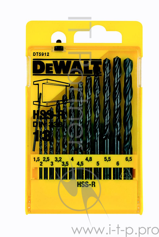 Набор сверл DeWALT DT5912-QZ по металлу HSS-R (13шт.) в пластиковой кассете