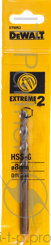 Сверло DeWALT DT5052-QZ по металлу EXTREME DEWALT®2 HSS-G, 8x117x72мм