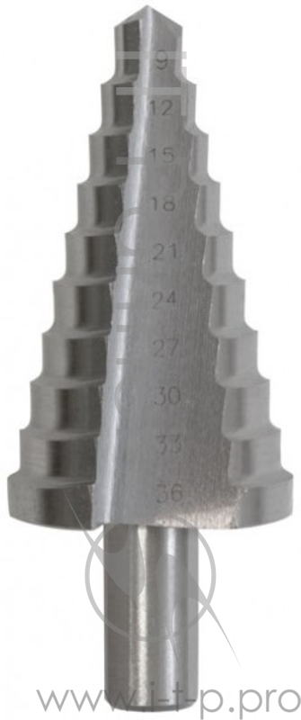 Сверло по металлу FIT 36402 ступенчатое HSS 9 ступеней 4-20мм