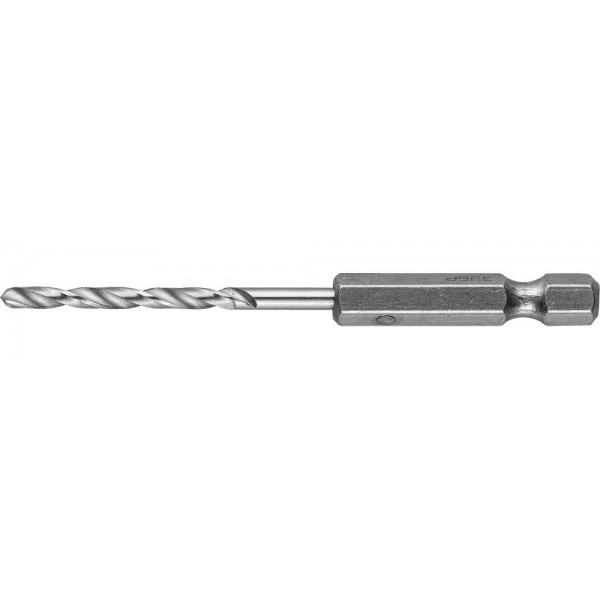 Сверло по металлу ЗУБР 29623-077-2.5 ЭКСПЕРТ HEX 1/4'' стальP6M5 2.5х77мм