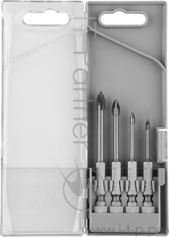 Набор сверл ЗУБР 29845-H4 по кафелю и керамике бокс 3 4 6 8мм 4шт.