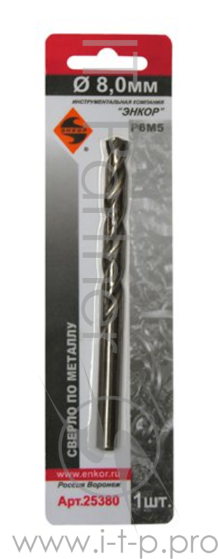 Сверло ЭНКОР 25385 д/мет 8.5 1шт Р6М5 блистер