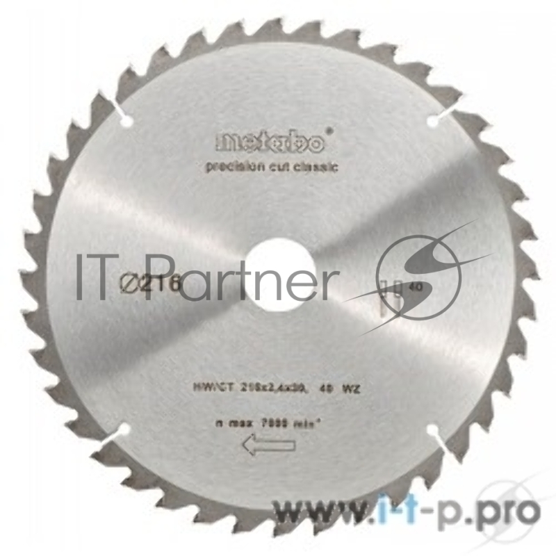 Круг пильный твердосплавный METABO 628061000 254x30 НМ 48WZ 5 отр. дляторцовок