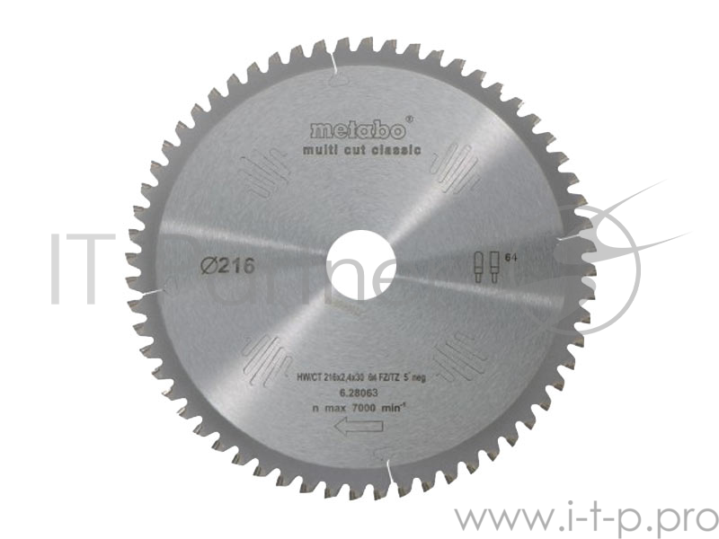 Круг пильный твердосплавный METABO 628064000 HW/CT 305x30.56мм WZ 5n