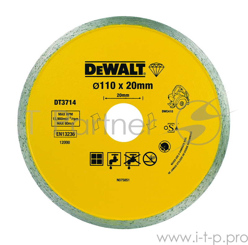 Диск алм. DeWALT DT3714-QZ DEWALT® для плиткореза DWC410 110x20x1.6мм