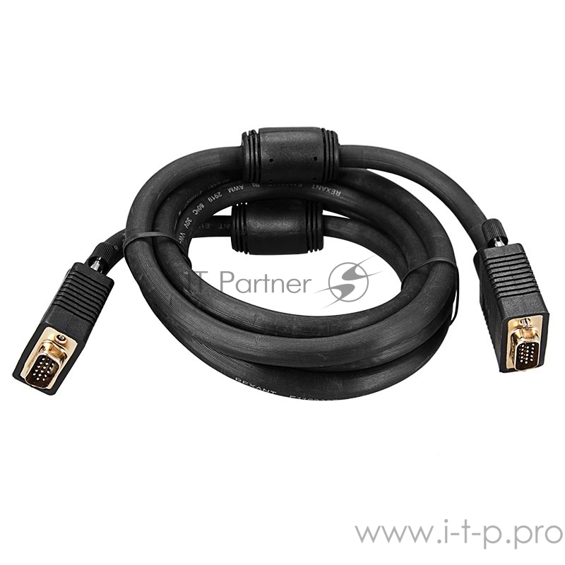 Кабель Rexant (17-5505) Шнур VGA plug - VGA plug 3М gold с ферритами