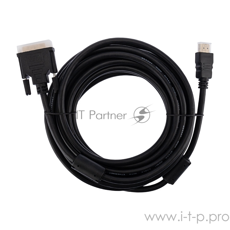 Кабель Rexant (17-6307) Шнур HDMI - DVI-D gold 7М с фильтрами