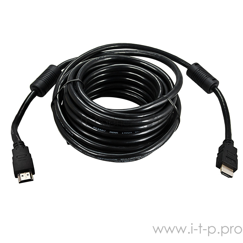 Кабель Rexant (17-6208) Шнур HDMI - HDMI gold 10М с фильтрами