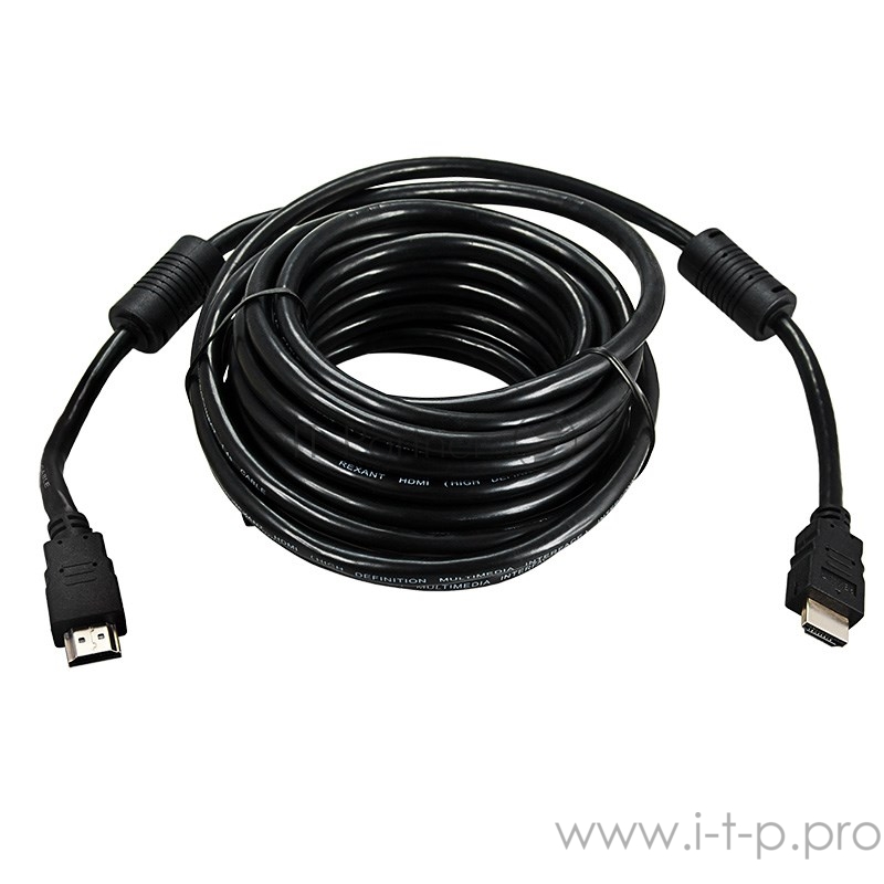 Кабель Rexant (17-6208) Шнур HDMI - HDMI gold 10М с фильтрами