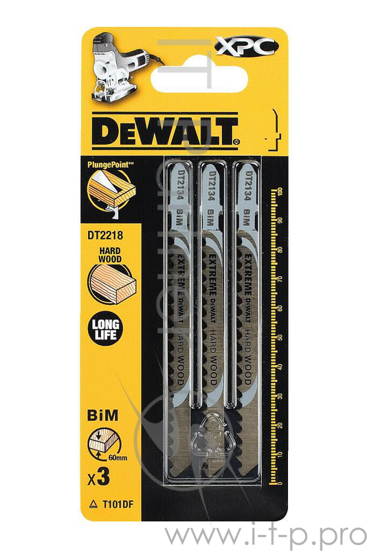Пилка д/лобзика DEWALT DT2218-QZ п/дер.XPC 100x75x4.0x60 мм, T101DF 3шт