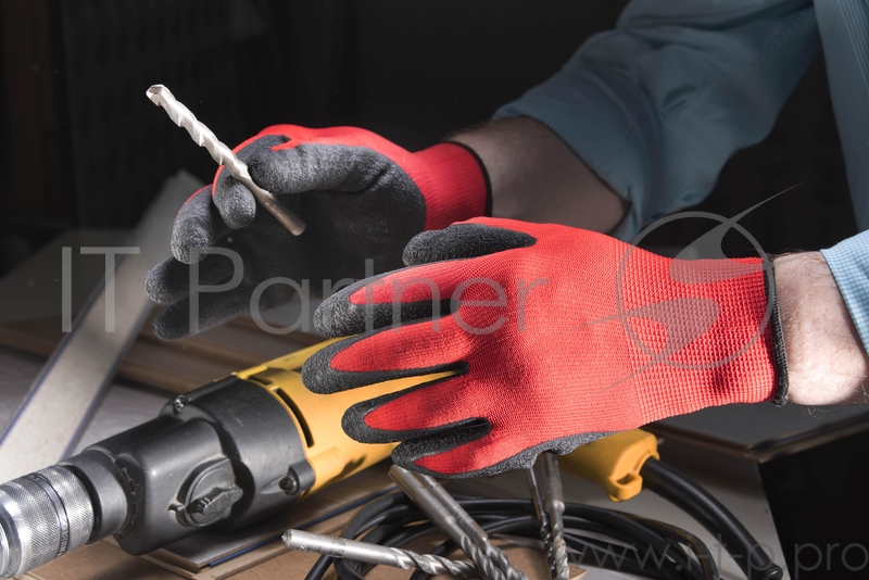 Перчатки БЕРТА 280 нейлоновые оранжевые с рельефным латексным покрытием