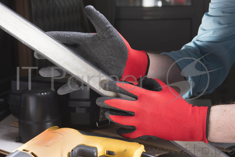 Перчатки БЕРТА 280 нейлоновые оранжевые с рельефным латексным покрытием