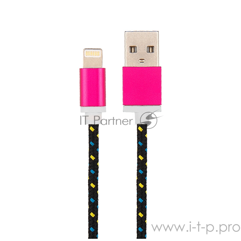 Кабель Rexant (18-4245) USB кабель для iPhone 5/6/7 моделей, шнур в тканевой оплетке, черный