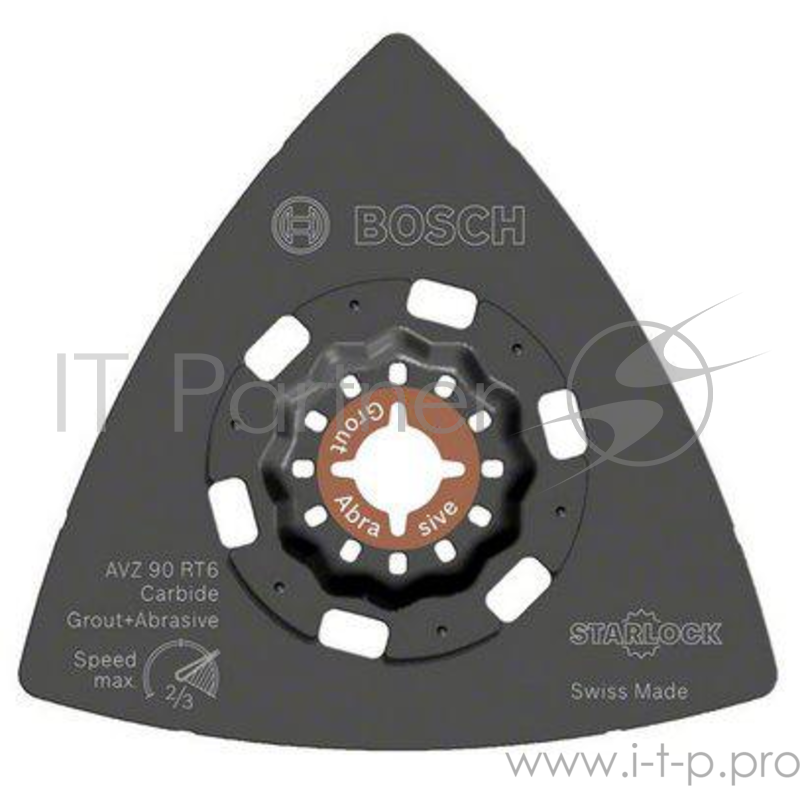 Шлифпластина BOSCH 2608662907 starlock твердосплавная 90мм зерн.60 avz 90 rt6
