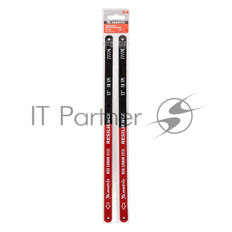 Полотно для ручной ножовки MATRIX 77774 полотна для ножовки по металлу 300мм 18tpi упругое 2шт