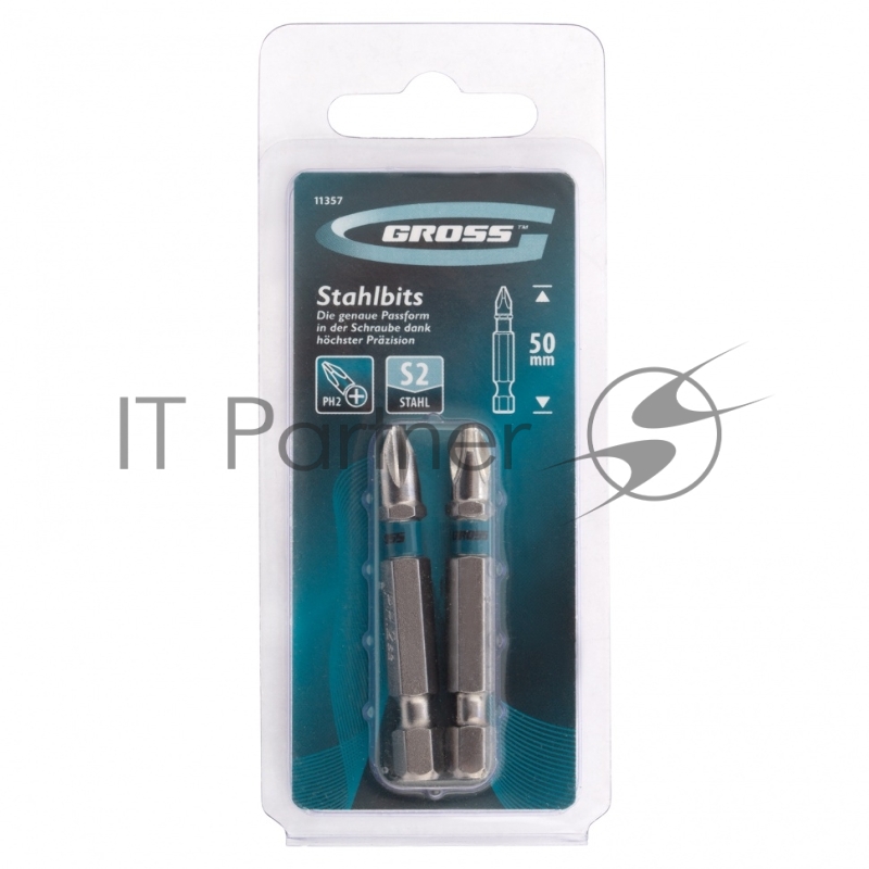 Набор бит GROSS 11357 ph2х50 сталь s2 2шт