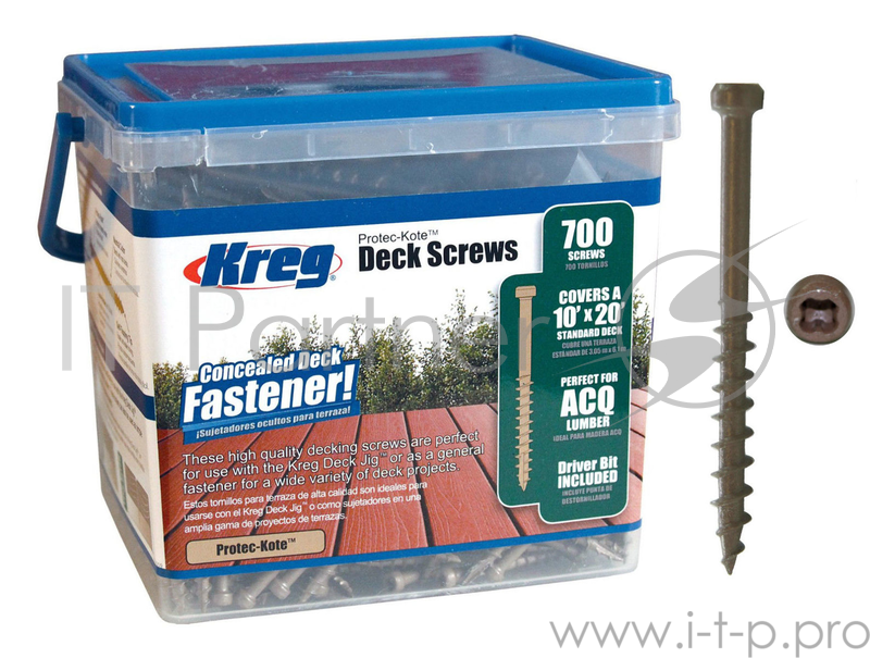 Набор KREG SDK-C2W-700 шурупы 2'' protec-kote для deck jig с битой - 700шт.