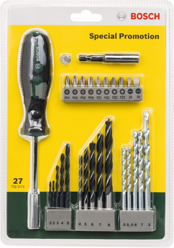 Набор сверл/бит Bosch 2607017201 -27 + ручная отвертка