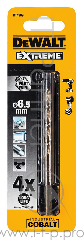 Сверло DEWALT DT4909-QZ п/мет.COBALT 8%,6.5х101х58мм