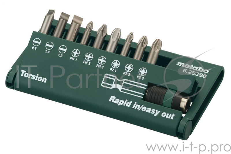 Набор бит METABO 625390000 1хPН1/2/3 1хPZ1/2/3 3хшлиц магн.держатель бокс