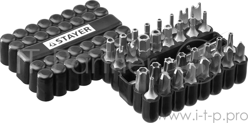 Набор STAYER MASTER 26084-H33 Биты Cr-V.с магнитным адаптером.в ударопрочном держателе.33 предмета