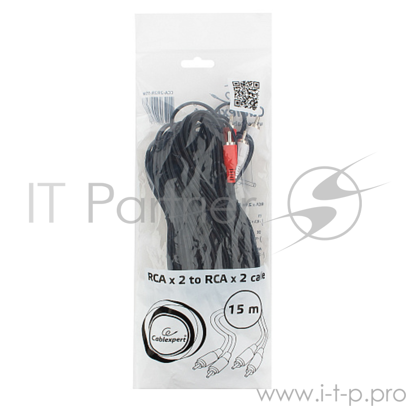 Кабель Cablexpert Кабель аудио, 2xRCA / 2xRCA, 15м (CCA-2R2R-15M)