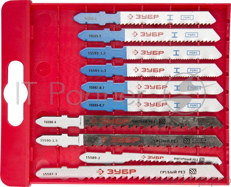Набор пилок ЗУБР 15586-H10 набор ЭКСПЕРТ по дер. и мет. EU-хвост. пласт.бокс 10шт.