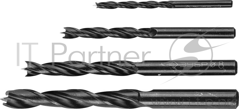 Набор сверл ЗУБР 29421-H4 ЭКСПЕРТ по дереву 4,6,8,10 мм, 4шт.