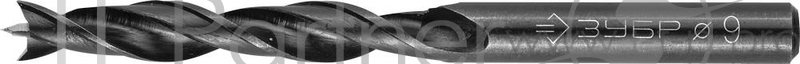 Сверло по дереву ЗУБР 29421-115-09 ЭКСПЕРТ спиральное М-обр. парооксидированное 9х115мм