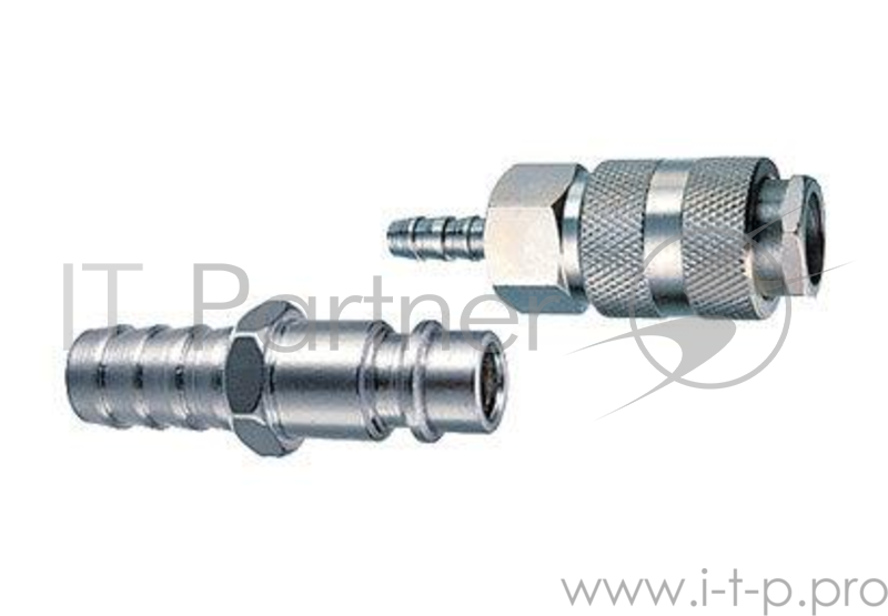 Набор FUBAG 180421 В муфта елочка 8мм + штуцер елочка 8мм + 2 обжимных кольца 8x13мм