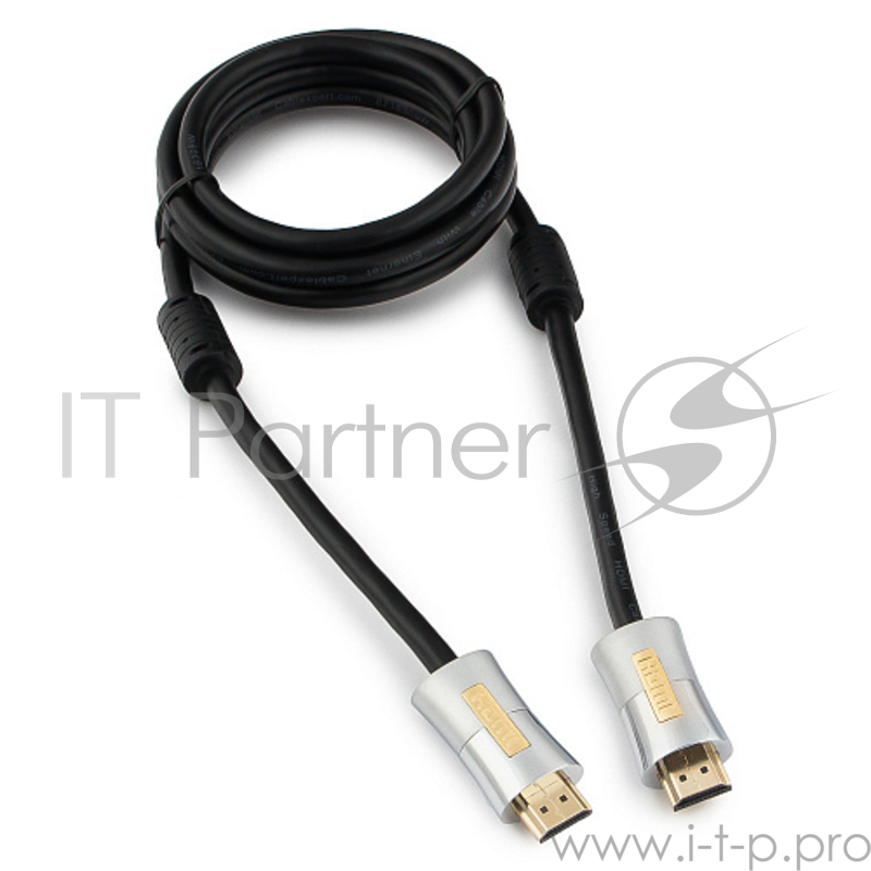 Кабель Кабель HDMI Cablexpert, серия Platinum, 1,8 м, v2.0, M/M, позол.разъемы, металлический корпус, ферритовые кольца, блистер (CC-P-HDMI01-1.8M)
