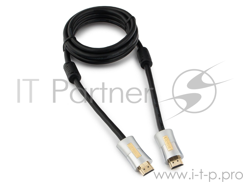 Кабель Кабель HDMI Cablexpert, серия Platinum, 1,8 м, v2.0, M/M, позол.разъемы, металлический корпус, ферритовые кольца, блистер (CC-P-HDMI01-1.8M)