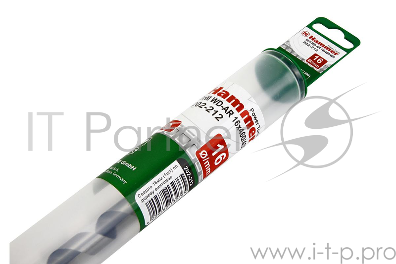 Сверло HAMMER Flex 202-212 DR WD AR 16мм*460/400мм дерево, спиральное