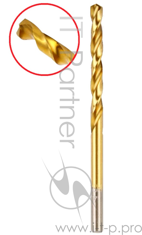 Сверло HAMMER Flex 202-112 DR MT 4,8мм*86/52мм металл, DIN338, HSS-G, TIN