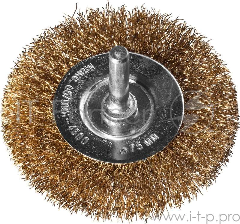 Кордщетка DEXX 35110-075 дисковая со шпилькой витая сталь0.3мм d75мм