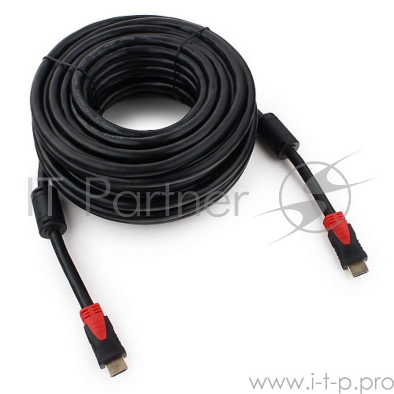 Кабель Кабель HDMI Cablexpert, серия Silver, длина 15 м, v1.4, M/M, позол.разъемы, феррит. кольца, коробка (CC-S-HDMI03-15M)