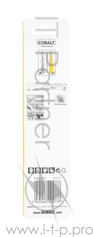 Сверло DEWALT DT4914-QZ п/мет.COBALT 8%,10х133х84мм