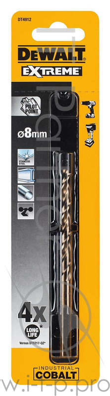 Сверло DEWALT DT4912-QZ п/мет.COBALT 8%,8х117х72мм