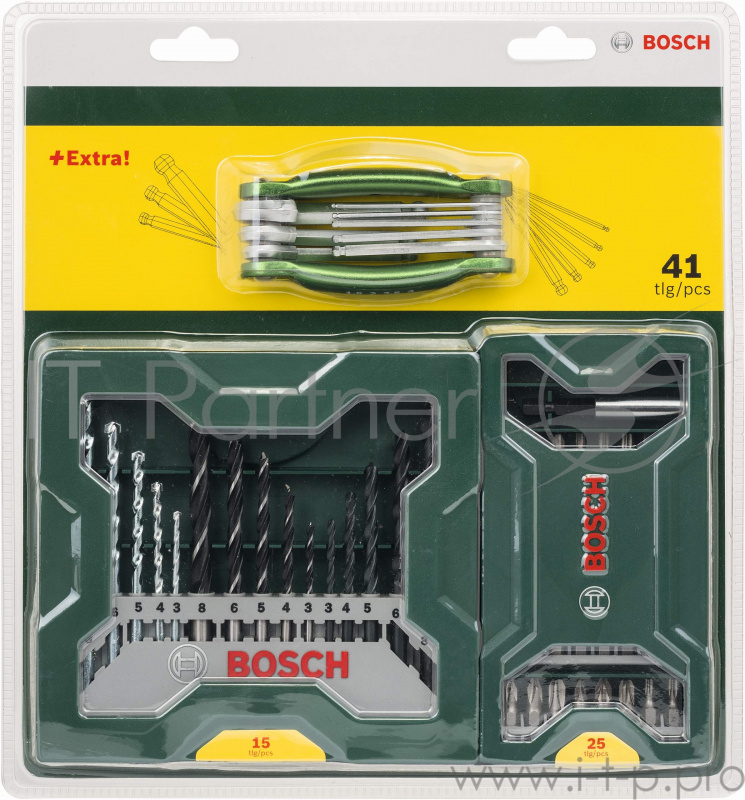Набор BOSCH X-line (2.607.017.333) 15 сверел + 25 бит+ Складные ключи-шестигранники ()