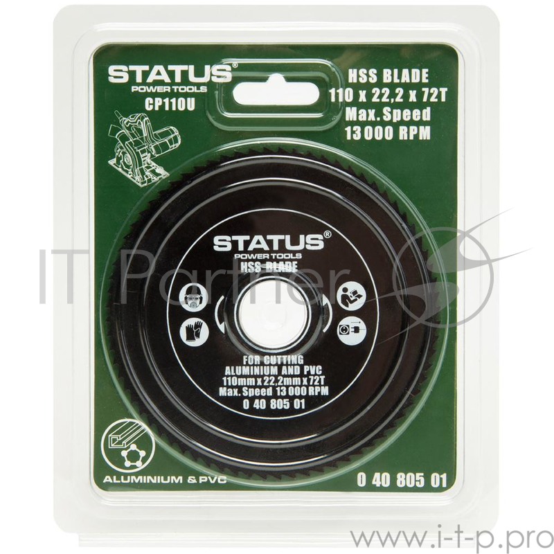 Диск пильный твердосплавный STATUS HSS 72T 72т 110x22.2мм