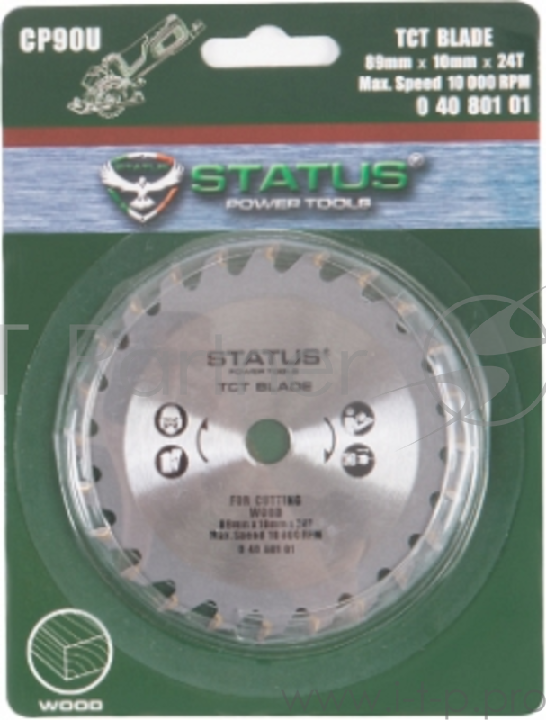 Пильный диск STATUS TCT 24T для CP90U 89x10х1.7мм