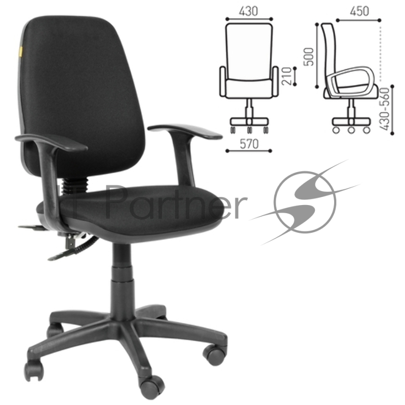 Офисное кресло Chairman 661 15-21 черный , (1182994/7006792)