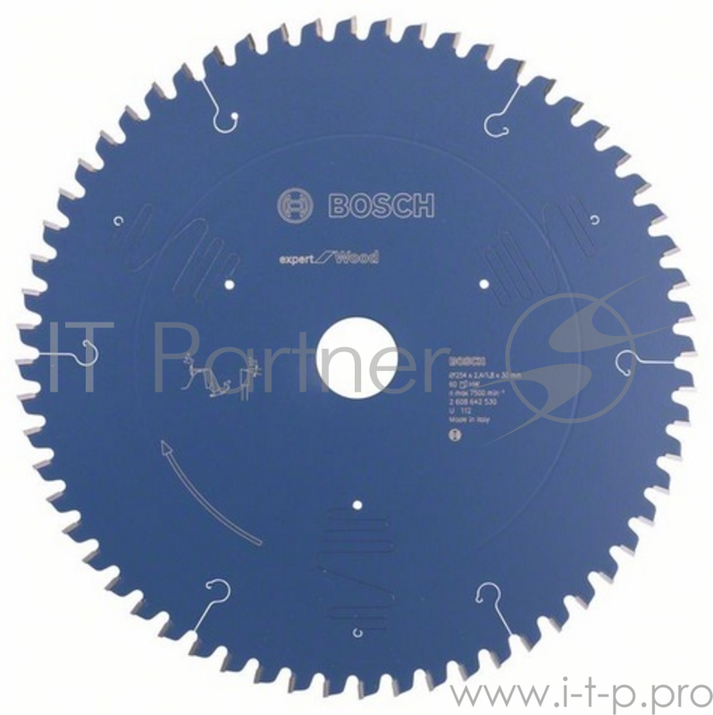 Круг пильный твердосплавный BOSCH 2608642530 Eхpert for Wood 254х30х2.4/1.8 60T ATB neg